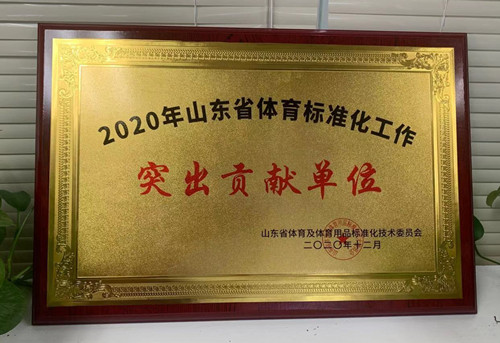 恭喜熊猫体育官网体育荣获山东省体育及体育用品标准化技术委员会授予“突出贡献单位”荣誉称号